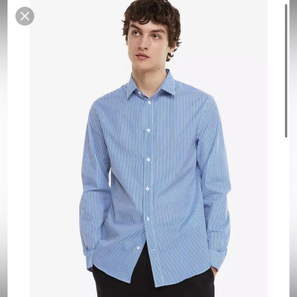 🎉 3/$15 H&M Slim Fit Easy Iron Shirt M